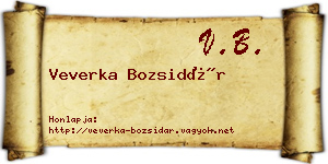 Veverka Bozsidár névjegykártya
